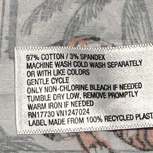 Tiger Palm Novelty Button Up Tropical Hawaiian Short Sleeve 97% Cotton XL - Picture 7 of 7